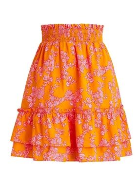 J.Crew Floral Smocked Waist Tiered Ruffled Mini Skirt. EUC Size S (S-M)